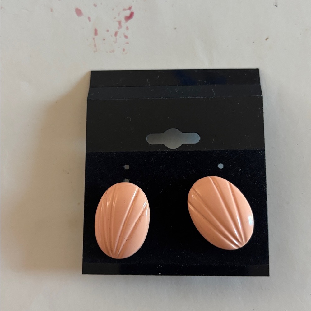 Peach Oval Earrings